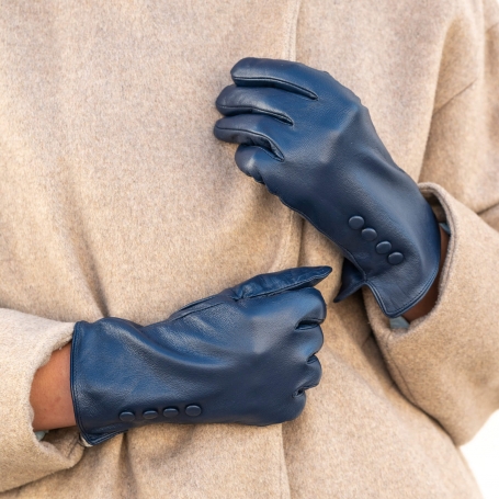 Mănuși de damă din piele naturală G05-02-ALBASTRE