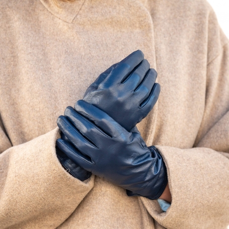 Mănuși de damă din piele naturală G06-05-ALBASTRE