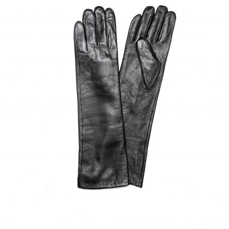 Mănuși negre lungi de damă din piele naturală G07-01