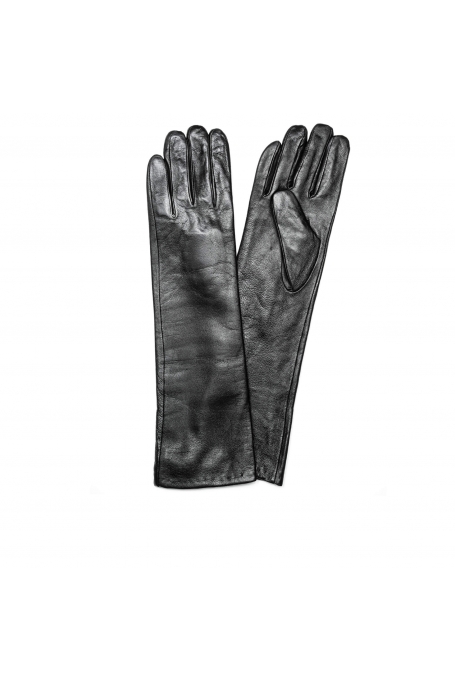 Mănuși negre lungi de damă din piele naturală G07-01